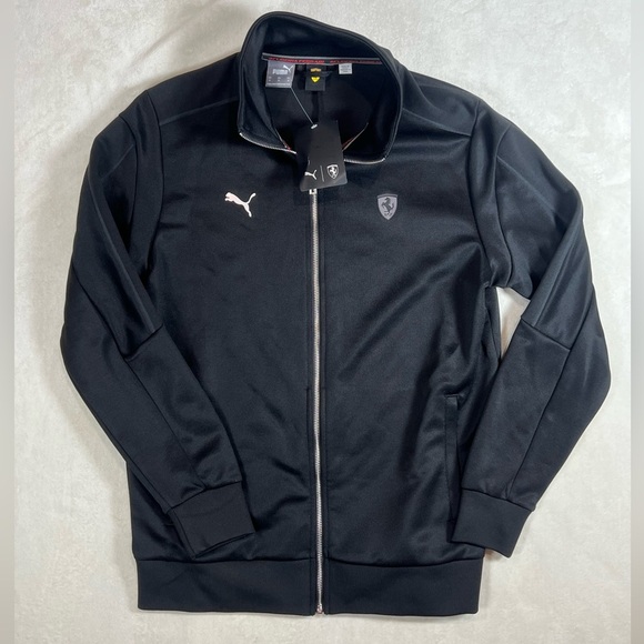 NWT Puma x Ferrari MT7 Scuderia Ferrari Black Full Zip Up Track Jacket F1 Team - Picture 1 of 10